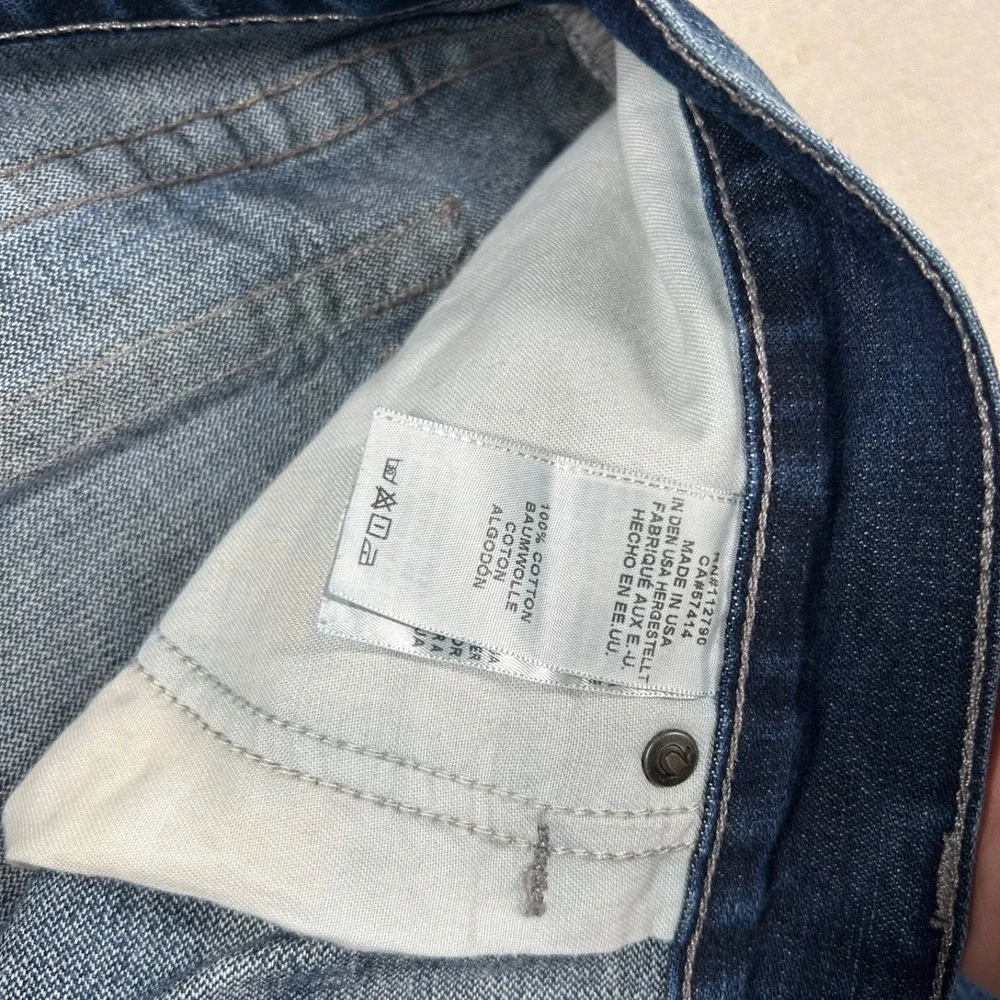 True Religion Ricky Jeans Mens 38 (fits 39x34) Relaxed Straight Flaps Embossed